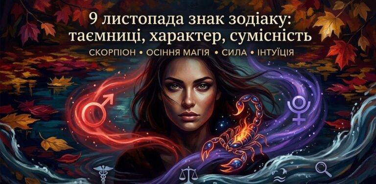 9 листопада знак зодіаку: таємниці, характер та сумісність
