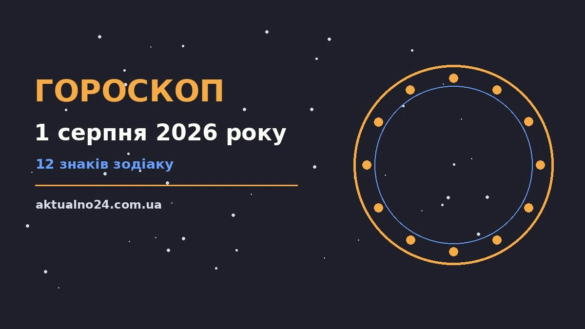 Гороскоп на 1 серпня 2026 року: поради для кожного знака для грошей і кохання