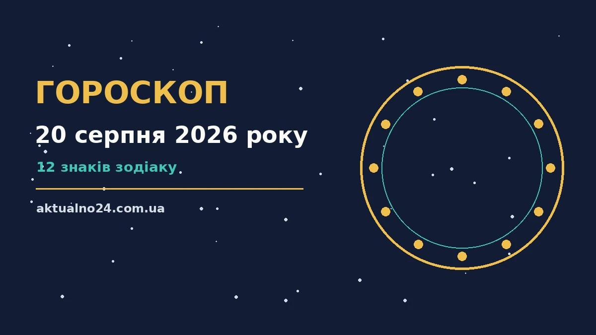 Гороскоп на 20 серпня 2026 року: поради для кожного знака для грошей і кохання