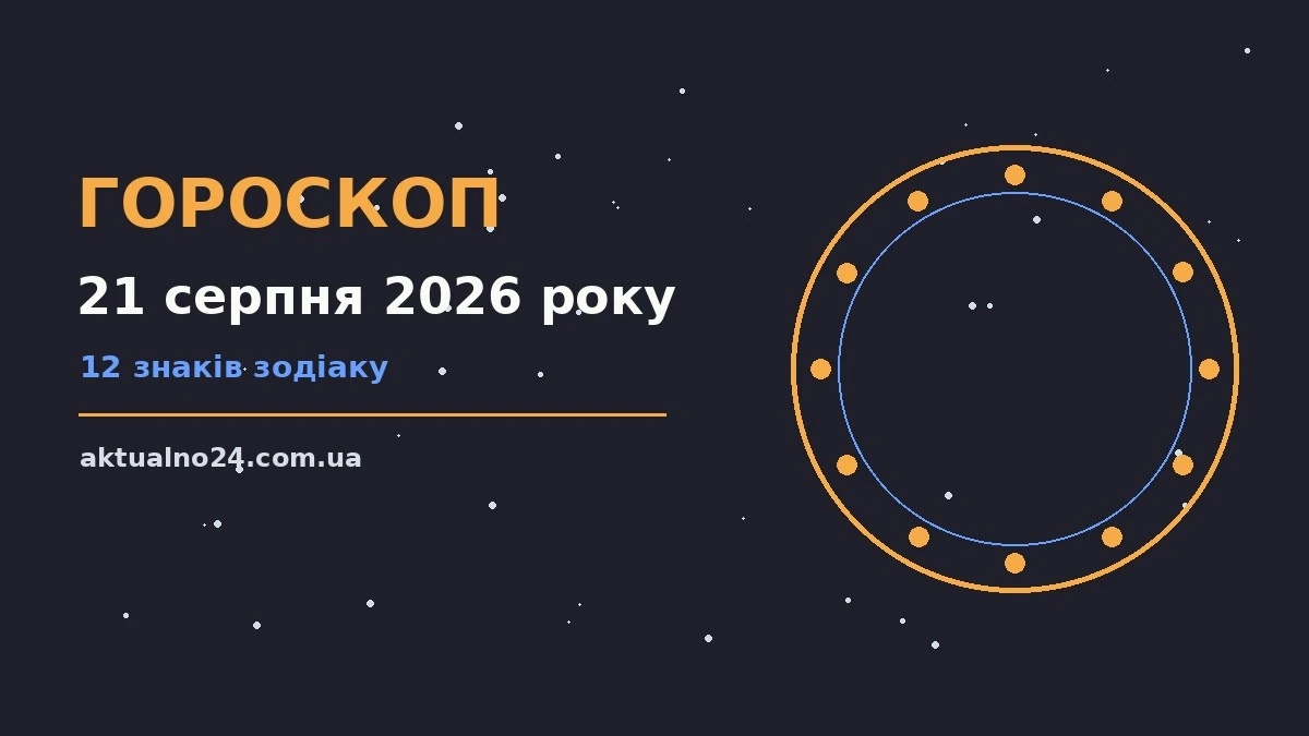 Гороскоп на 21 серпня 2026 року: поради для кожного знака для грошей і кохання