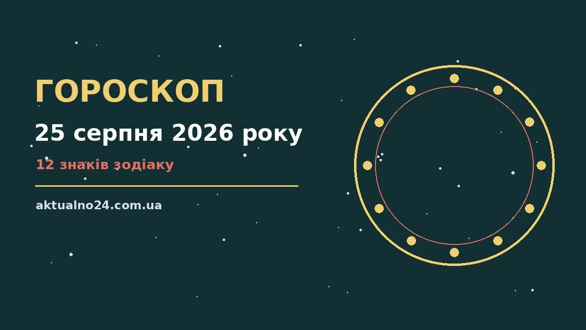 Гороскоп на 25 серпня 2026 року: поради для кожного знака для грошей і кохання