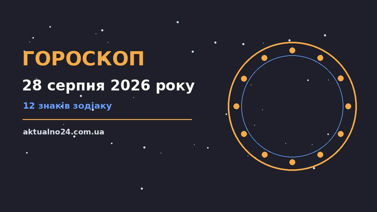 Зіркове небо над затишним міським краєвидом увечері 28 серпня, символ щоденного гороскопу